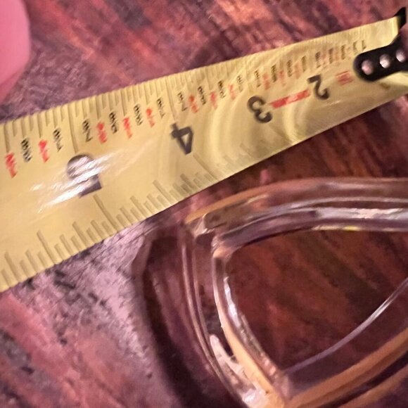 Vintage Westmoreland Yellow Glass Serving Tray Floral Design & Handle - Picture 8 of 9